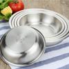 High Quality 304 Stainless Steel Plates Set Round Dinner Bowl Seasoning Plate Restaurant Home Kitchen Tableware Kitchenware