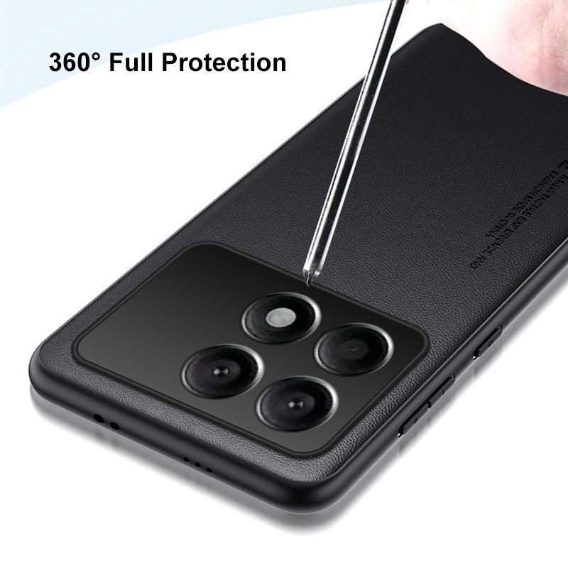 Роскошный чехол из искусственной кожи для Xiaomi Poco F6 Pro, задняя крышка, матовый силиконовый чехол для телефона с полной защитой для Poco F6Pro PocoF6 Pro 5G