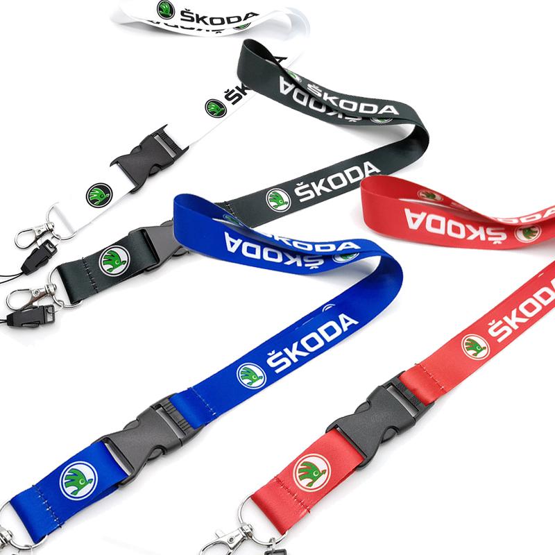 WMZW4 Car KeyChain Mobile Phone Lanyard Rope for Skoda Superb 3 Fabia 1 2 Kamiq Kodiaq Karoq Octavia Citigo RS Yeti Rapid Decoration