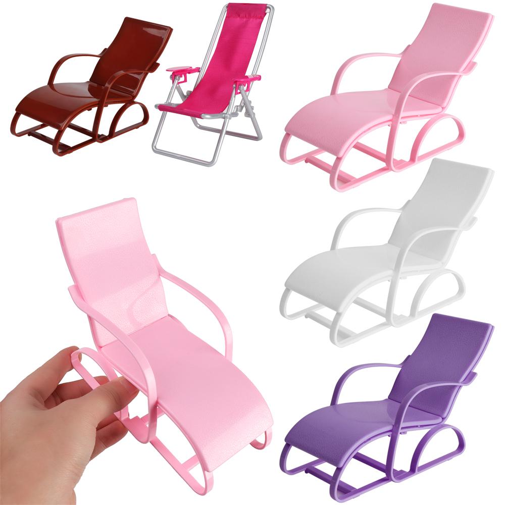 Children' Gift Garden Bench Toy Accessories Doll Beach Chair Foldable Deckchair Dollhouse Furniture