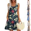 Womens Summer Dresses Loose U Neck Sleeveless Sundresses Dress With Pockets