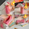 Hello Kitty Kawaii Pen Pouch With Spacious Interior For Girls And Office Supplies