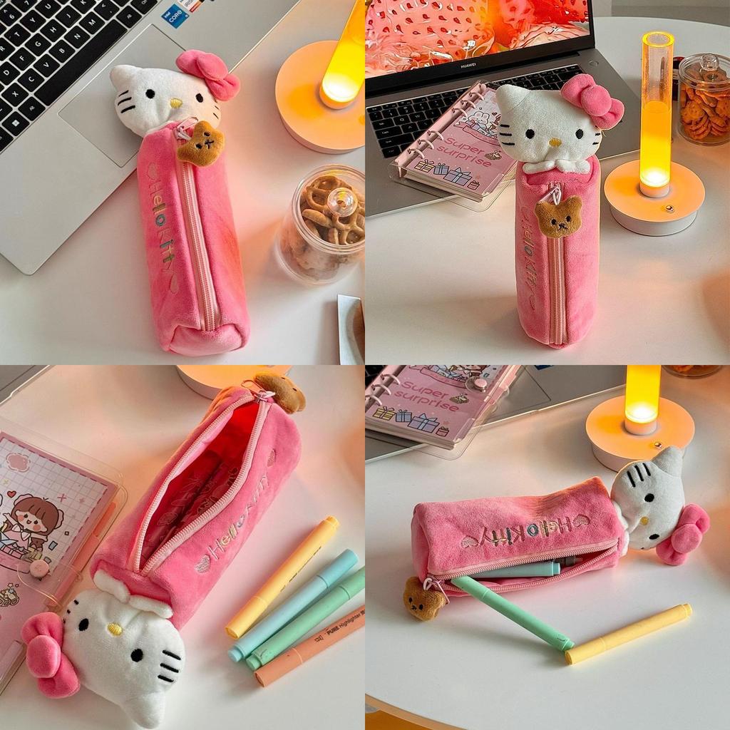 Hello Kitty Kawaii Pen Pouch With Spacious Interior For Girls And Office Supplies
