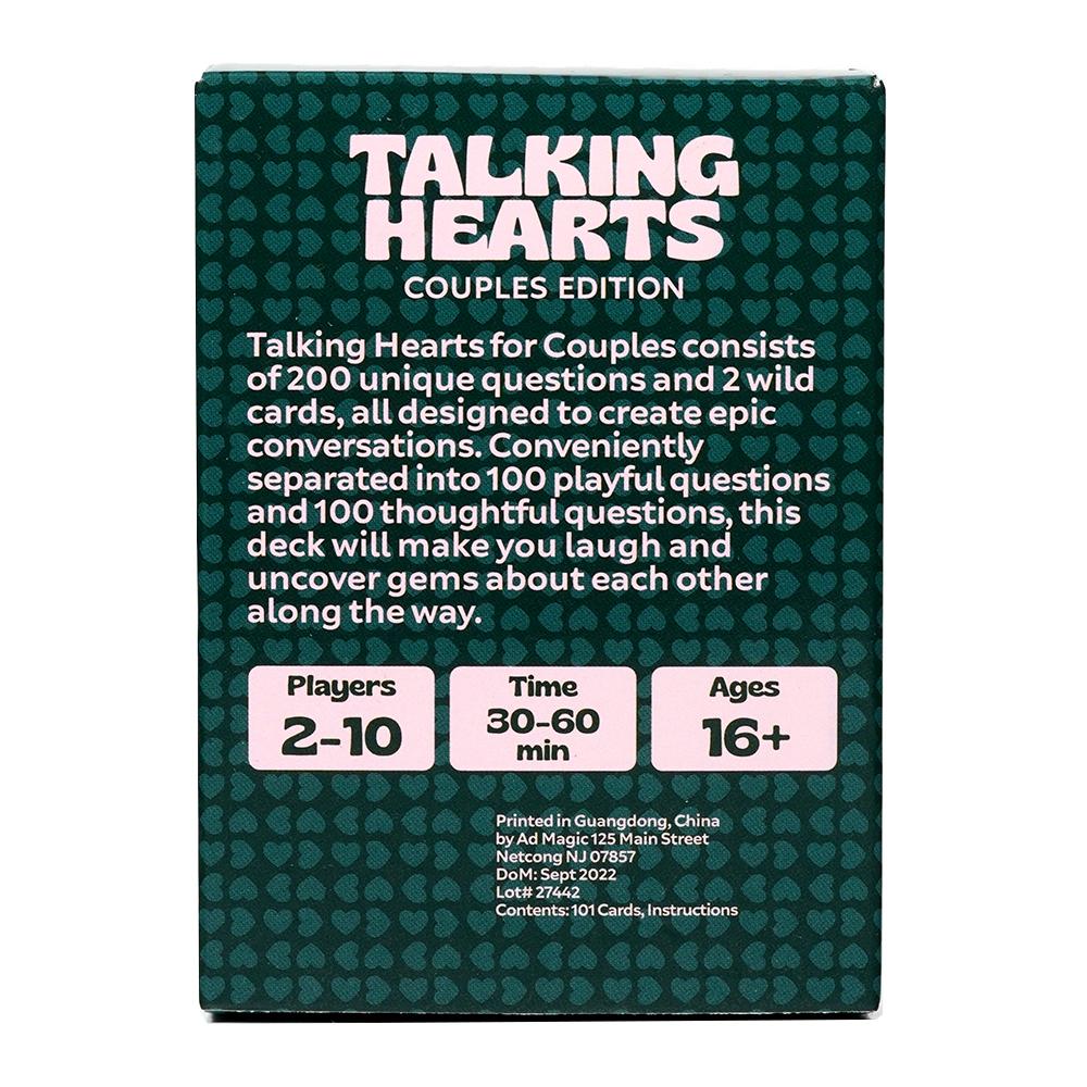 Talking Hearts Conversation Cards Парная карточная игра для свиданий, путешествий, приключений, отличный подарок на День святого Валентина для пар