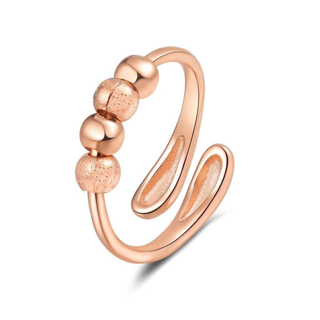 Korean Style Rotating Beaded Anxiety Ring for Women