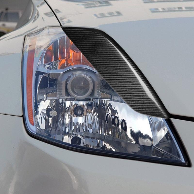 Для 350Z 2003-06 Автомобиль Внешний вид Передняя Фара Накладки на брови Рамки Наклейки Углеродное Волокно Фары Долговечные Индивидуальность Брови