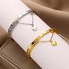 European beautiful women's heart bracelet Roman numerals love pendant fashion versatile personality bracelet jewelry gift bracelet