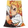 Пламенный столп Кёджуро Ренгоку Одеяла Аниме Клинок, рассекающий демонов Плюшевое Смешное Теплое Плед для покрывала Весна/Осень