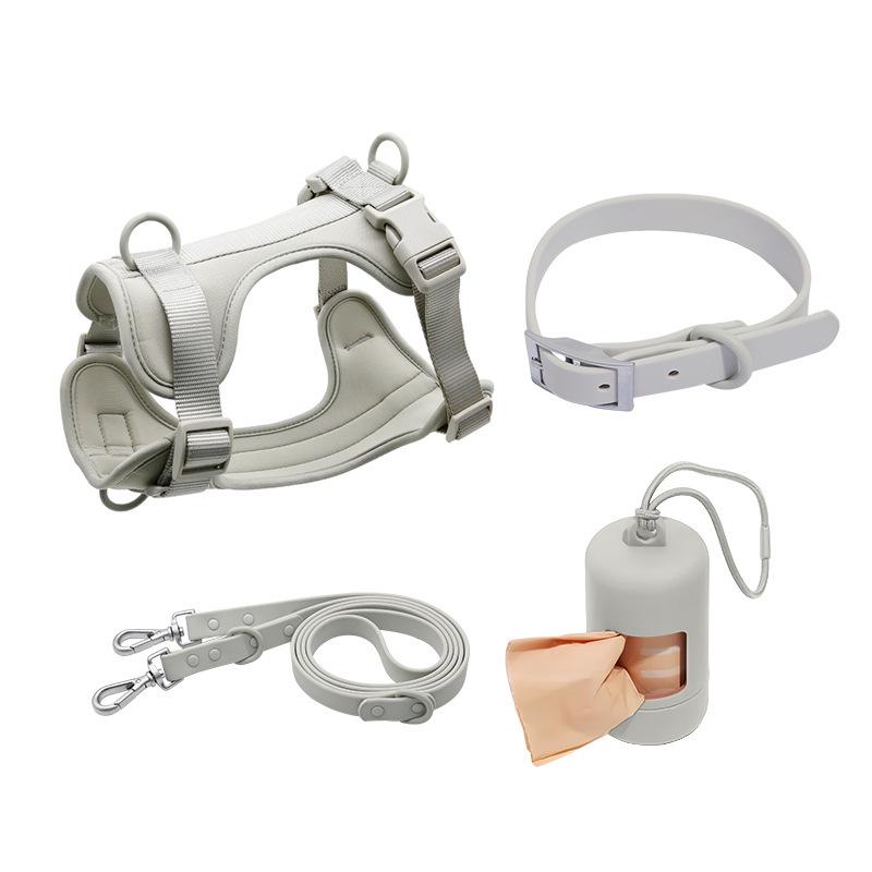 Широкий светоотражающий поводок для собак с защитой от укусов и побегов, с ПВХ поводком и ошейником