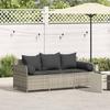 VidaXL Garden Sofa and Cushions 3-Seater Light Grey Wicker 4104177