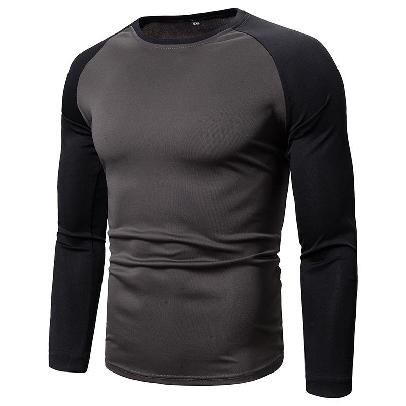 Spring Autumn Men's Fashion Quick Dry Athletic Long Sleeve T Shirt Moisture Wicking Performance Gym Training Tops