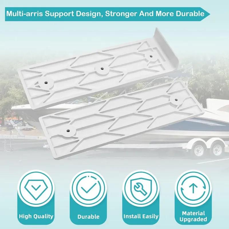 Boat Trailer Bunk Slide Pads and Boat Trailer Glide Bunk Enders For Launching & Loading Boat on/Off Trailer Easier 3" x 10"