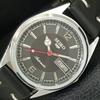 АВТОМАТИЧЕСКИЕ ВИНТАЖНЫЕ ВОССТАНОВЛЕННЫЕ МУЖСКИЕ ЧАСЫ SEIKO 5 ЯПОНИЯ ЧЕРНЫЙ ЦИФЕРБЛАТ a444327-1