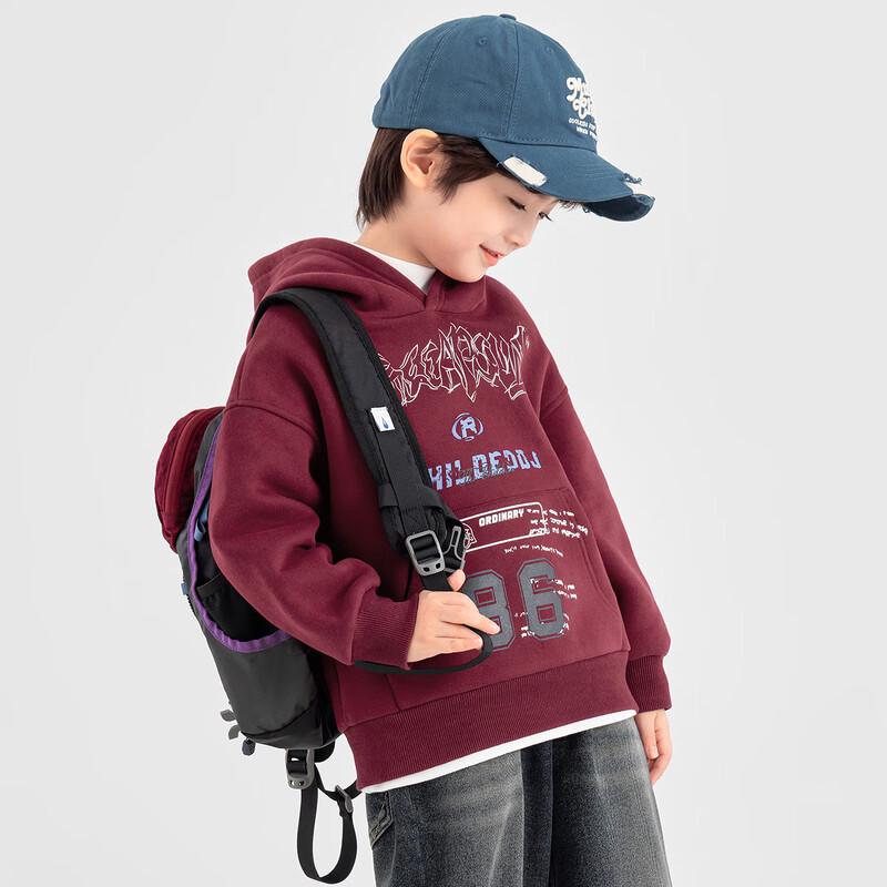 Boys' Fleece-Lined Hooded Graphic Sweatshirt