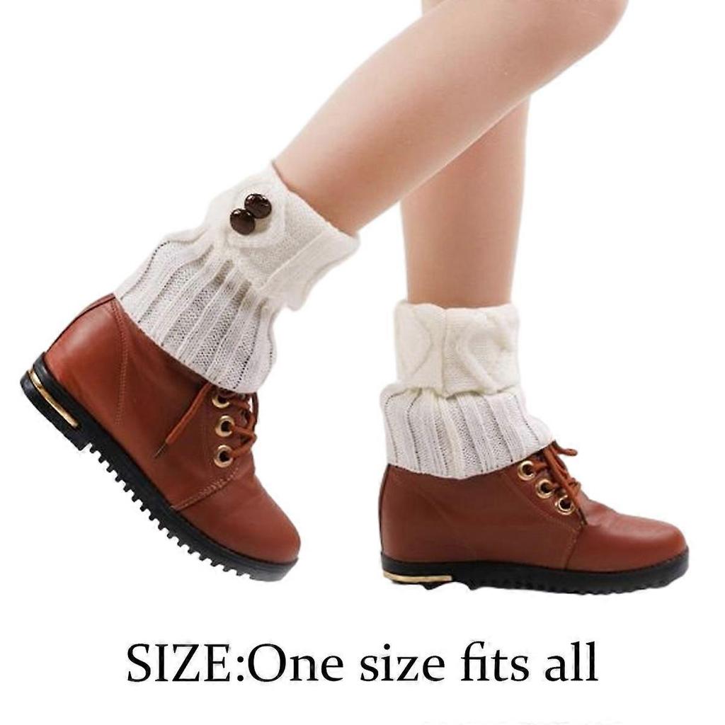 3 Pairs Women Boot Cuffs Knit Boot Cuff Socks Short Cable Knit Leg Warmers