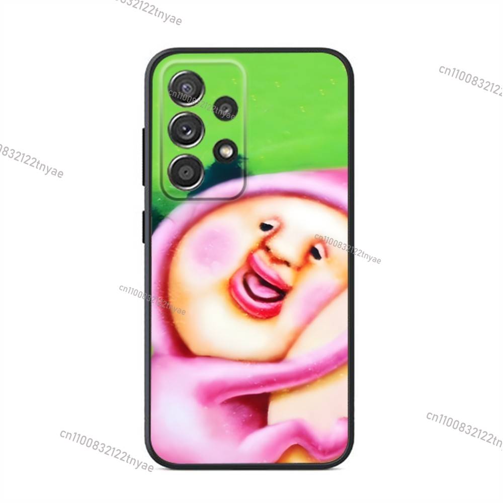 K-KOBITOS Милый аниме чехол для телефона Samsung S24,21,22,23,30,Ultra,20,Plus,Note,10,9,Черный мягкий силиконовый чехол
