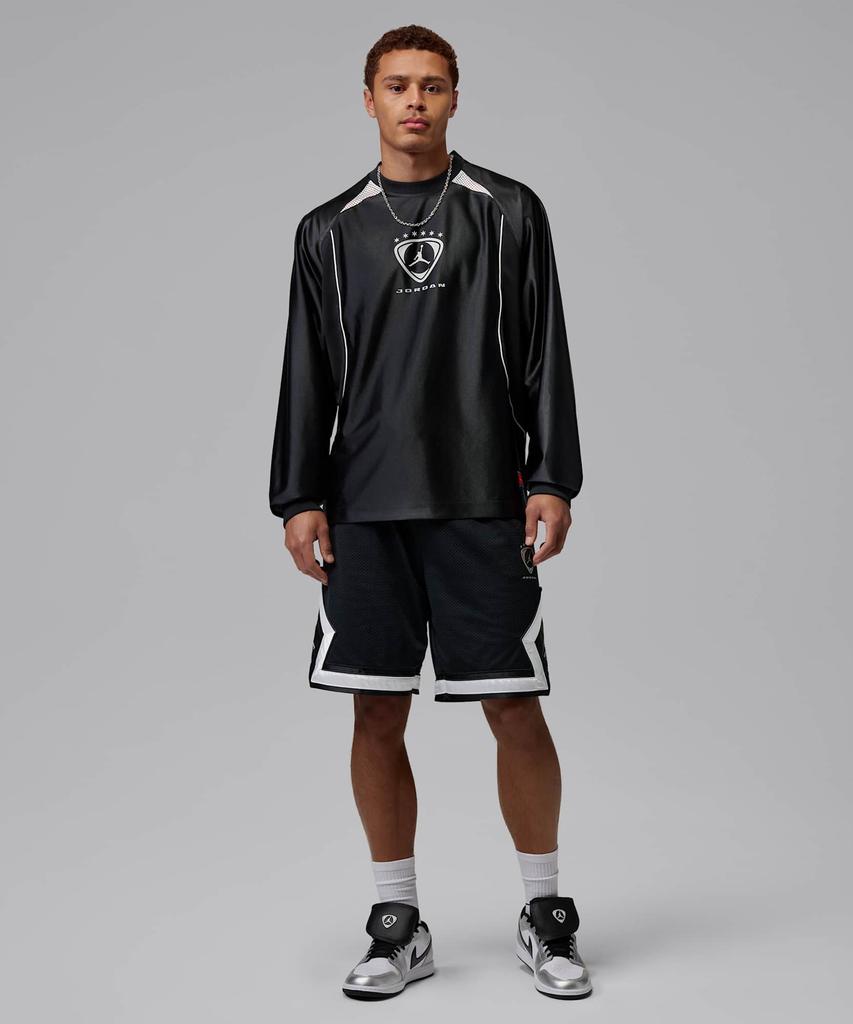 NIKE Jordan Brooklyn Long Sleeve Goalkeeper Top M - Black:White:Metallic Silver / Im8995-010