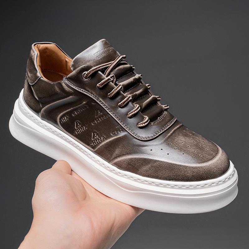 Extra Large Size Men's Shoes Spring 2025 New Trend Board Shoes British Style Color Polishing Casual Shoes Soft Sole White Shoes Men