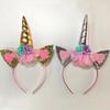 Unicorn Headband Accessories Cosplay Gold Flower Girls Dress Costume Princess Children Decorations for Baby Girl Accessories Set