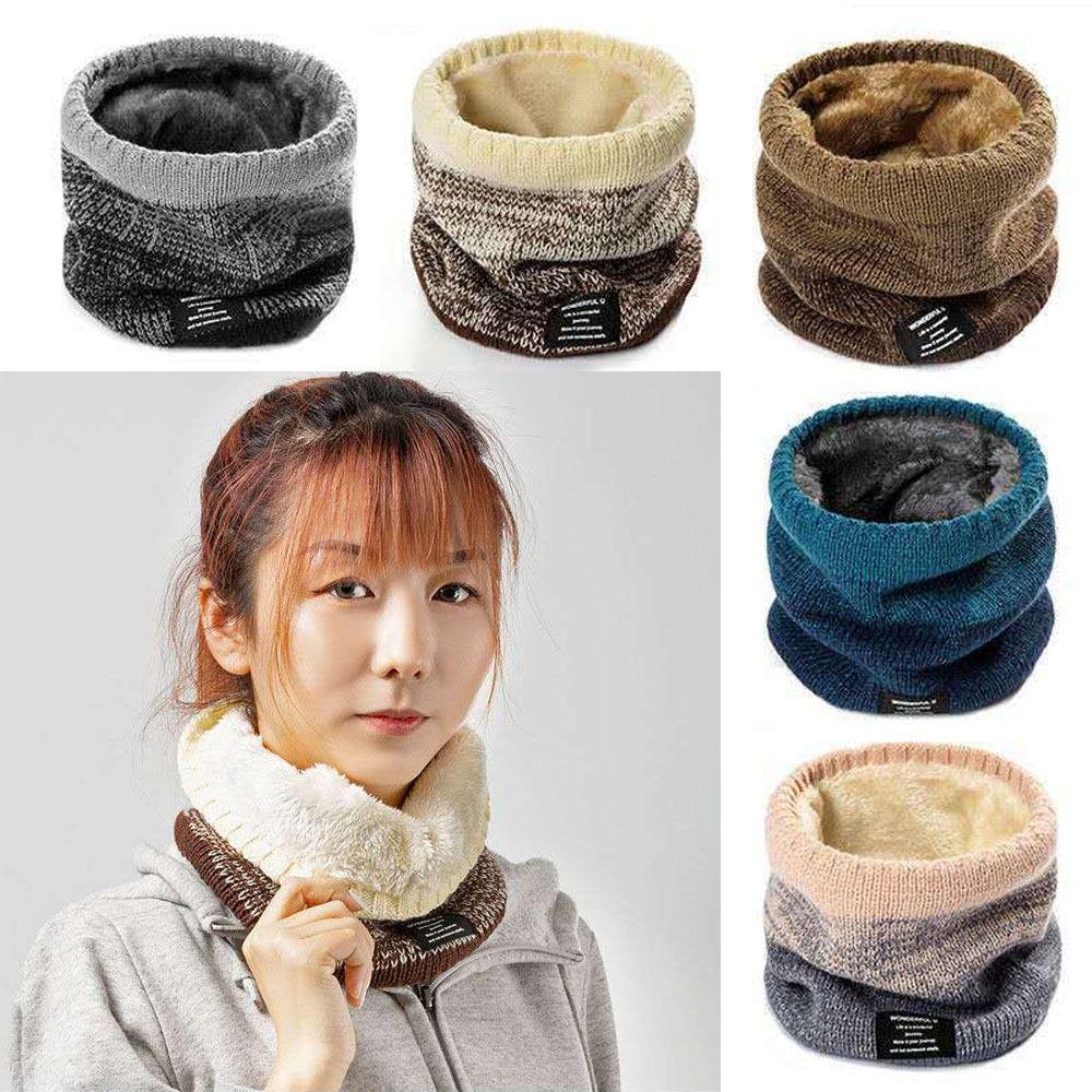 Coldproof Knitted Ring Scarf Warm Wrap Neck Scarves Fashion Thicken Plush Scarf Winter Accessories