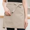 Unisex Waterproof Half Apron with Pocket Waitress Chef Waist Apron Resistant Restaurant Cafe Lace-up Short Apron