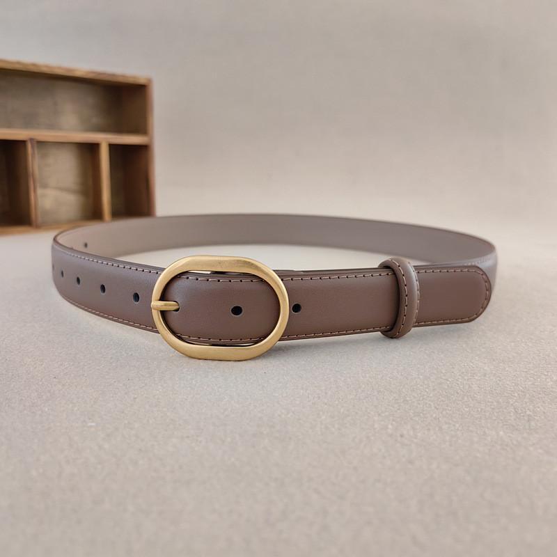 Womens Style Vintage Waist Belt Elliptical Metal Buckle Dress Belt Shapewear