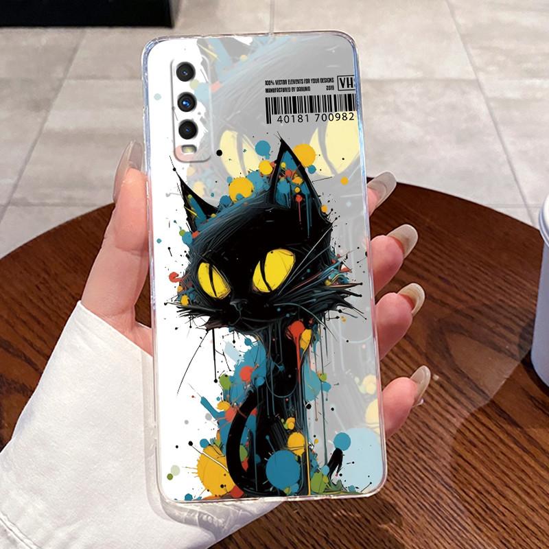 Jelly Casing For VIVO Y70S / IQOO U1 Fundas Capa Clear Silicone Soft TPU Back Cover Cute Cat Rabbit Heart Protective Case Coque