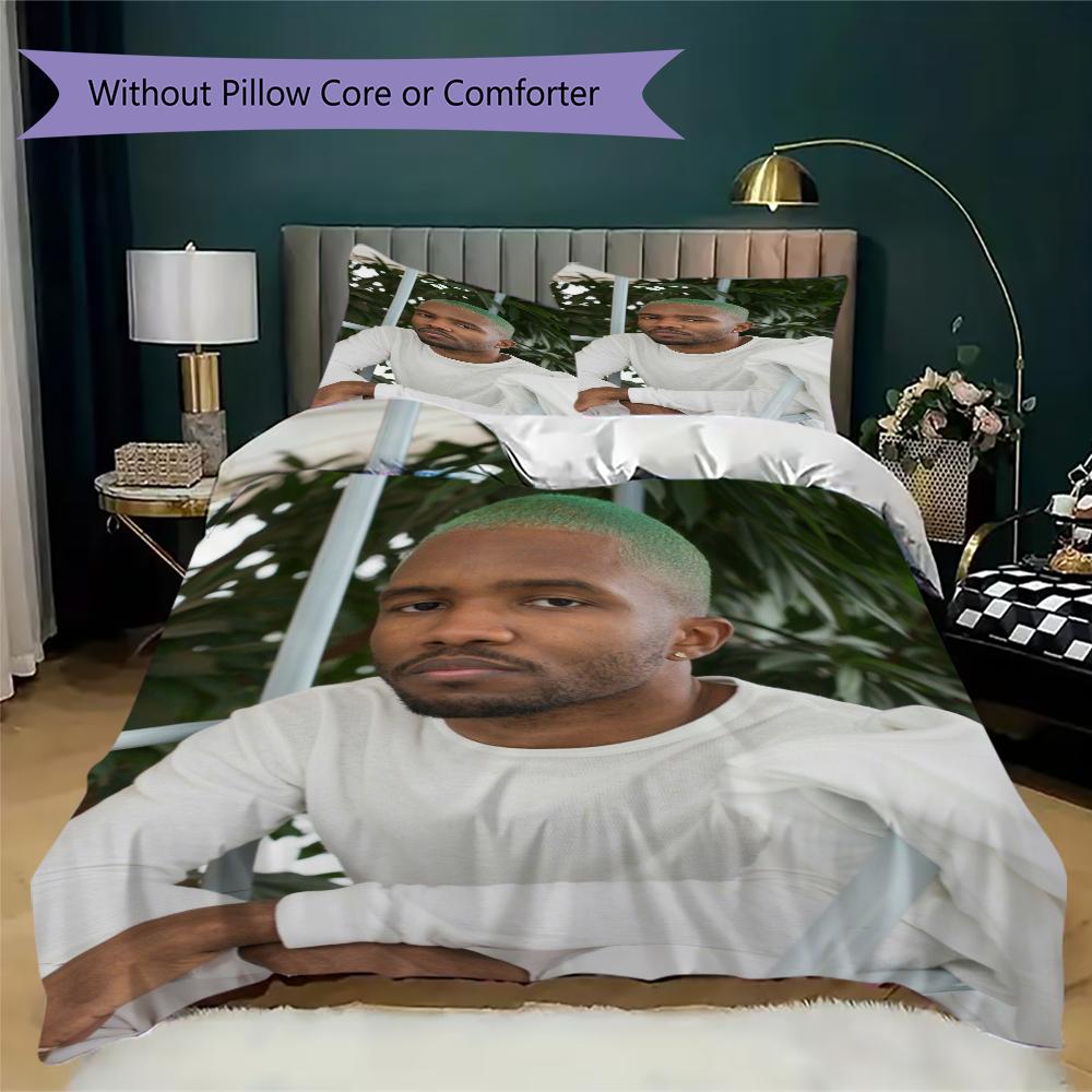 Frank Ocean Pattern Bedding uilt Set uilt Cover Pillowcase Home Decoration Birthday Gift (1 * duvet cover + 2 * pillowcase without core)