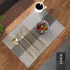 Placemats Table Mat Weave Stripe Pads Pallet Coaster Napperon Table Mat Tapete De Lugar Kitchen Accessories Easy-to-clean Dining Table Mat, Plate Mat