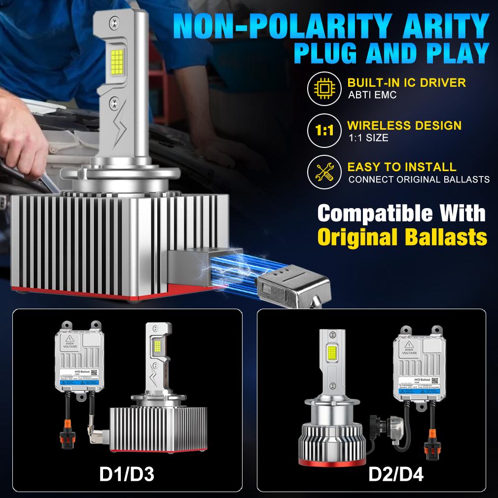 2 шт. 70000 лм D3S светодиодные лампы для фар D1S D2S D4S D8S D1R D2R D3R D4R D8R Turbo LED 30SMD CSP фары для BMW Benz Volvo Лампа Canbus 110 Вт Фара 6000 К