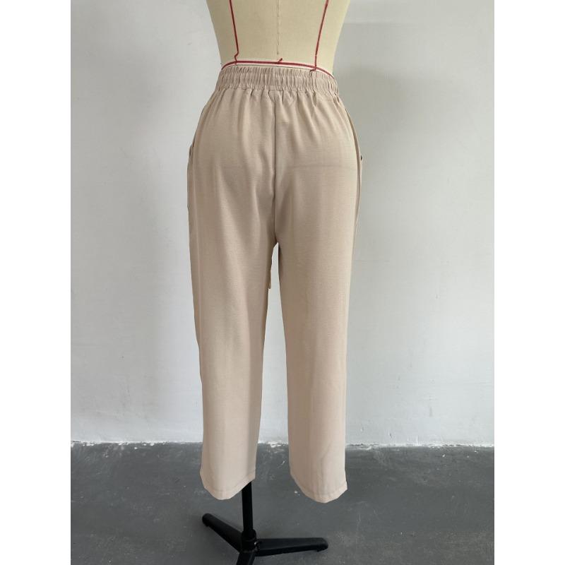 Женская весенняя повседневная свободная рубашка больших размеров, укороченные брюки, брюки «Арлекин», комплект из двух предметов