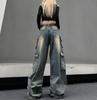 Multi-pocket Streetwear Cargo Pants Women Autumn Winter Wide-leg Washable Oversized Jeans Women Y2k Baggy Denim Pant