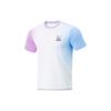 Gradient Round Neck Pullover Quick-Dry Breathable Short Sleeve T-Shirt Men Tops Standard-White Fluorescent-Blue Rose-Purple ATSU191-6