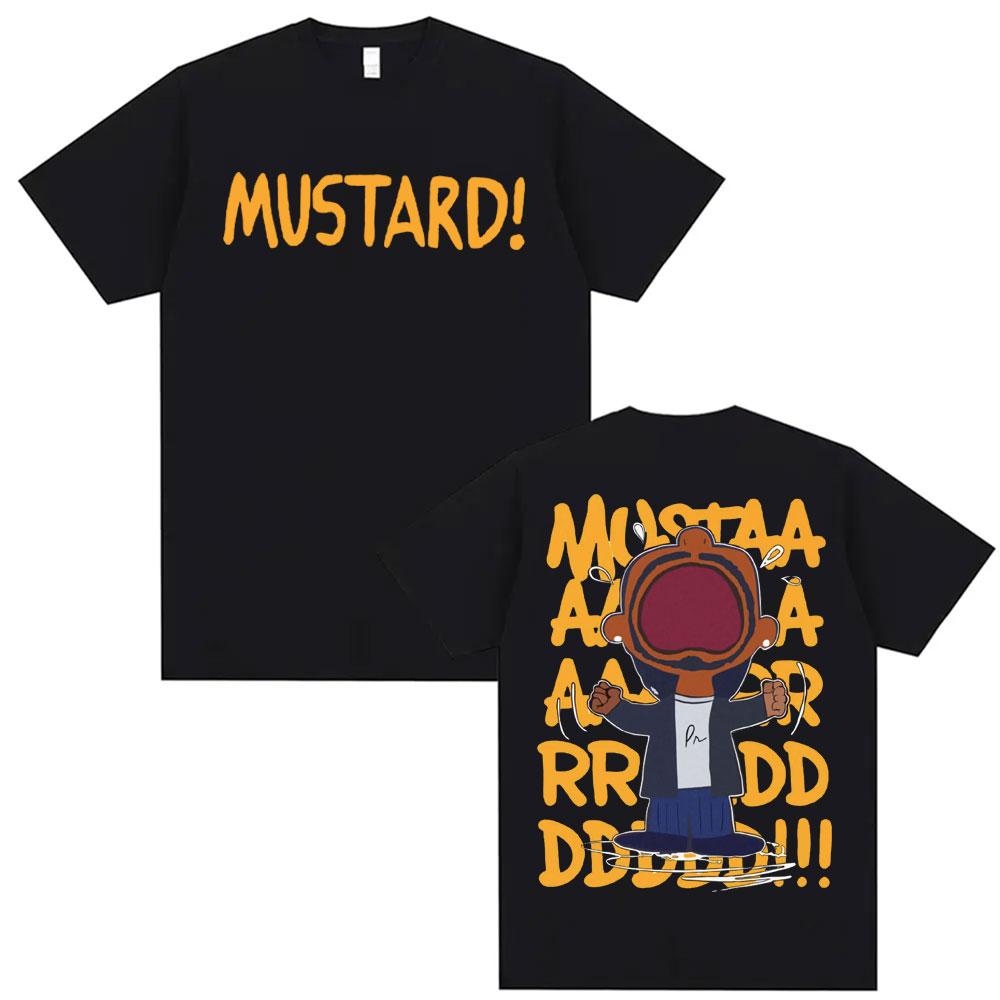 2025 Summer Kendrick Lamar Mustard T Shirts Unisex Harajuku Hip Hop Short Sleeve Popular Music 100 Pure Cotton Printed Tshirt