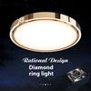 Bedroom Led Ceiling-mounted Creative Book Room, Modern and Simple Circular Ceiling-mounted Diamond Ring Lamp
