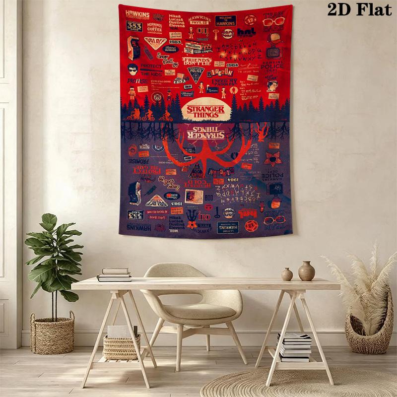Stranger Things Retro Poster Tapestry Wallmounted Background Cloth Gift Background Cloth Homestay Soft Decoration Tapestry