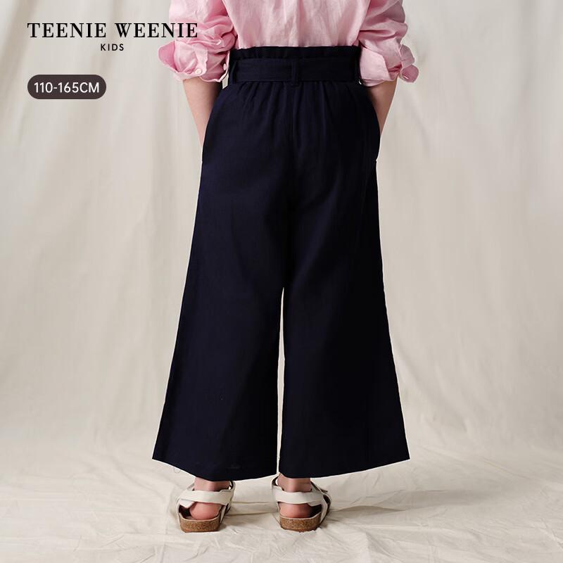 Teenie Weenie Широкие брюки из смешанного льна для девочек