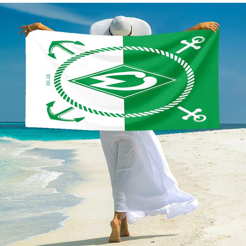 proof beach towel with Werder Bremen LOGO pattern - soft,absorbent,quick-drying,machine washable - perfect for swimming,camping,bathing