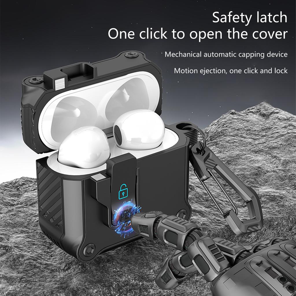 Защитный кейс для наушников-вкладышей Tactical Guard Shell для Pods 4, Защита с автооткрытием верхней крышки и повышенной ударопрочностью