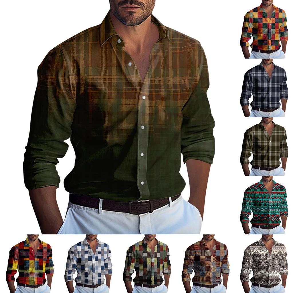 Мужская летняя новая свободная рубашка с длинным рукавом с принтом, кардиган, пляжная рубашка