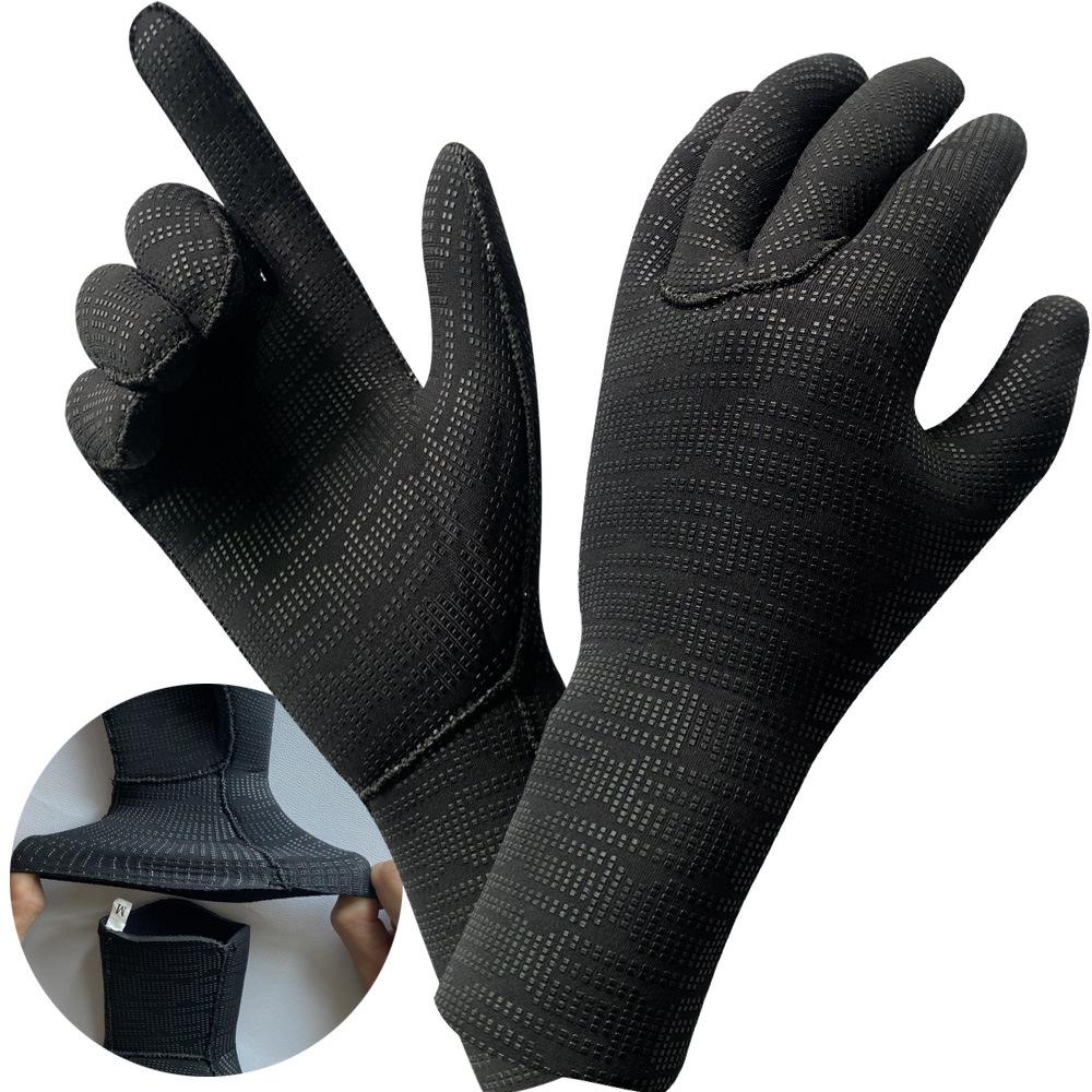 Super Elastic Neoprene Diving Gloves, 3-5mm, Wear-Resistant, Non-Slip, Cold-Proof, Warm Winter Swimming Snorkeling Gloves