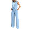 Women's Fashion Casual Suit Vest Sleeveless Wide-leg Pants Casual Suit