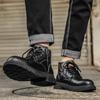 Men's Boots, New Autumn British Style Retro High Top Workwear Leather Shoes, Mid Top Business Casual Men's Shoes