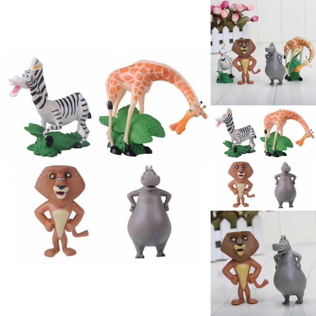 Фигурки из мультфильма Мадагаскар 4 шт. Коллекция кукол Игрушка для детей Милая и мини-игрушка