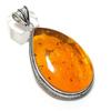 Baltic Amber Gemstone Handmade 925 Sterling Silver Jewelry Pendant 2.76" N1c15