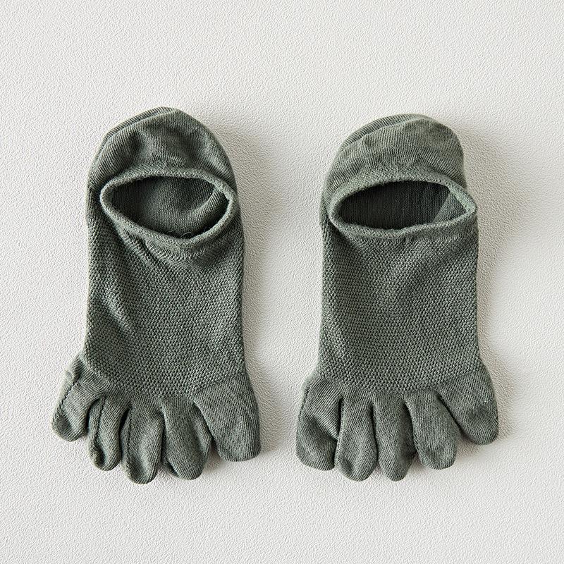 Однотонные хлопковые носки с пятью пальцами, серые, черные, средние, женские носки, осенне-зимние, теплые, дышащие, носки с пятью пальцами