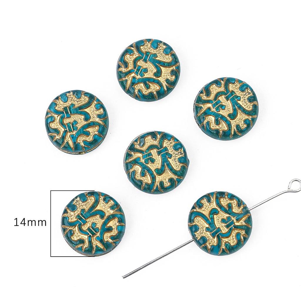 Золотые бусины в стиле барокко в стиле ретро, ​​акриловые бусины разных стилей для изготовления ювелирных изделий, очаровательное украшение «сделай сам»