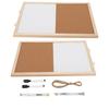 2PCS Corkboard Whiteboard Combo Magnetic Dry Erase Board and Cork Display Board for Home School