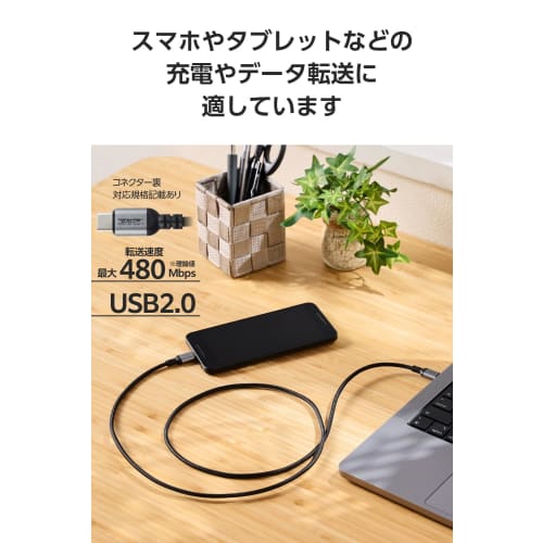 ELECOM USB Type C Cable 1m 100W PD Compatible Fast Charging Disconnection Prevention Heavy Duty Nylon Mesh [Compatible with MacBook/iPad/Galaxy/Androi