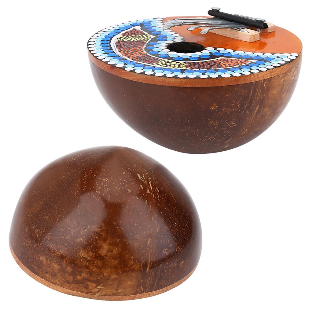 7-клавишный настраиваемый кокосовый орех Mbira портативный палец пианино музыкальный инструмент